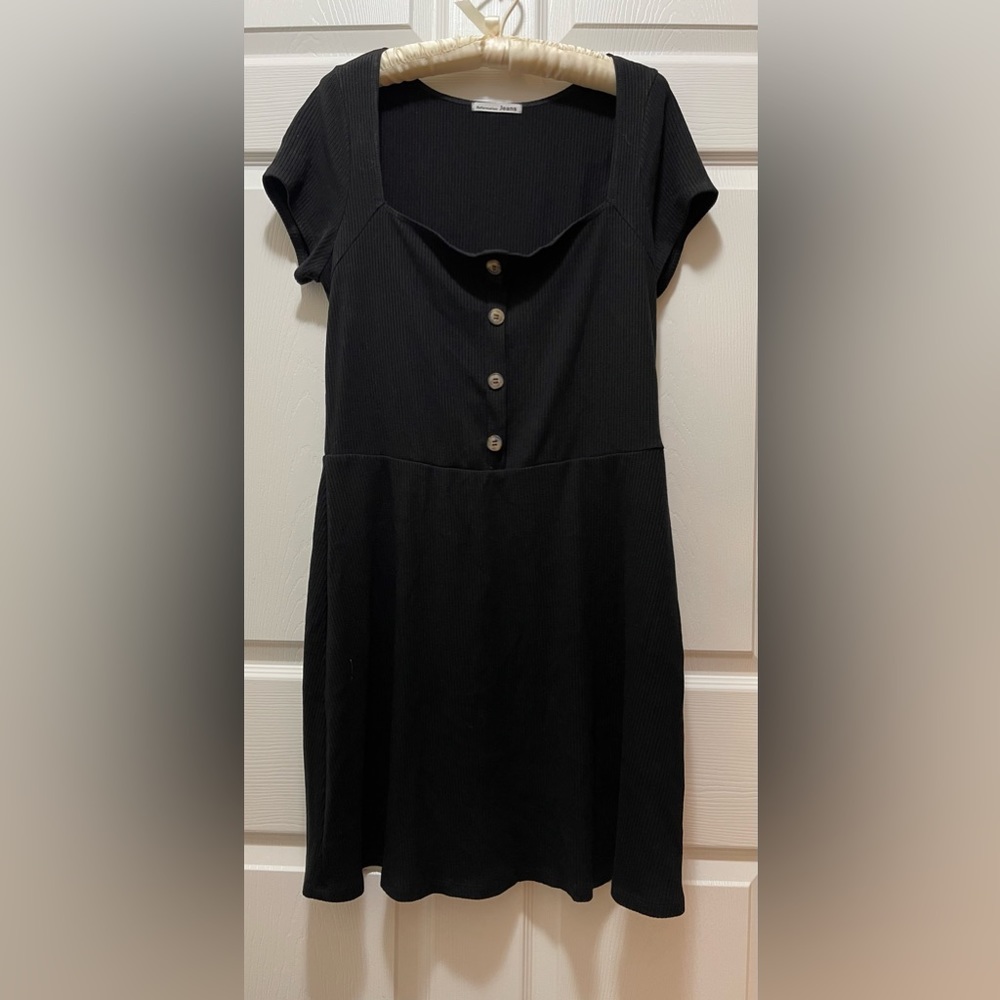 Elegant Black Button-Front Dress